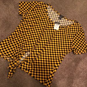 🖤💛Checkered Yellow and Black Crop Top🖤💛